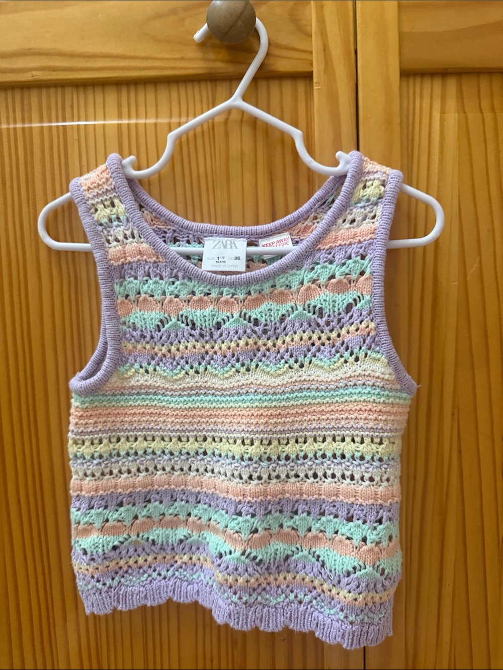 Zara Kids Pastel Crochet Tank Top - Lavender, Mint, Peach, Cream